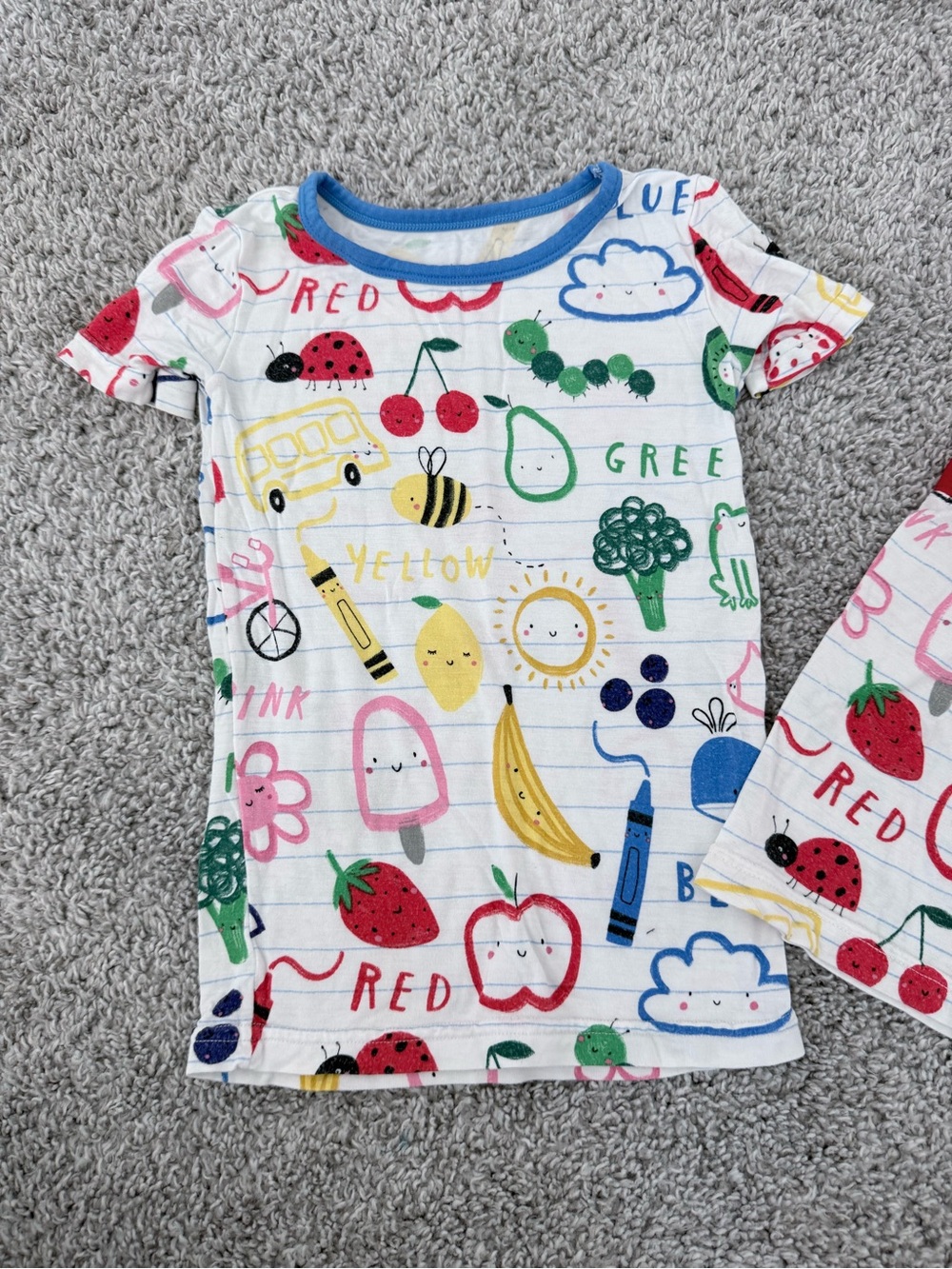 Little Sleepies Back to School Shorts and Shirt Sleeve Pajamas 2T